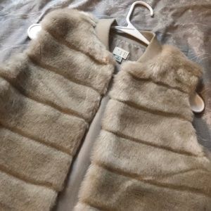 NEVER WORN faux fur, lined vest